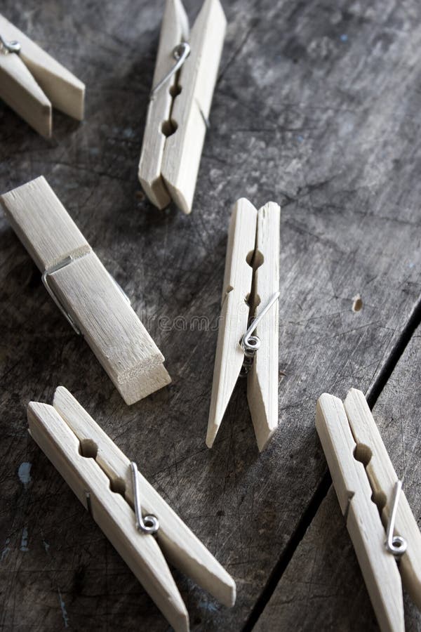 Wooden clothes pegs stock photo. Image of table, natural 44359260