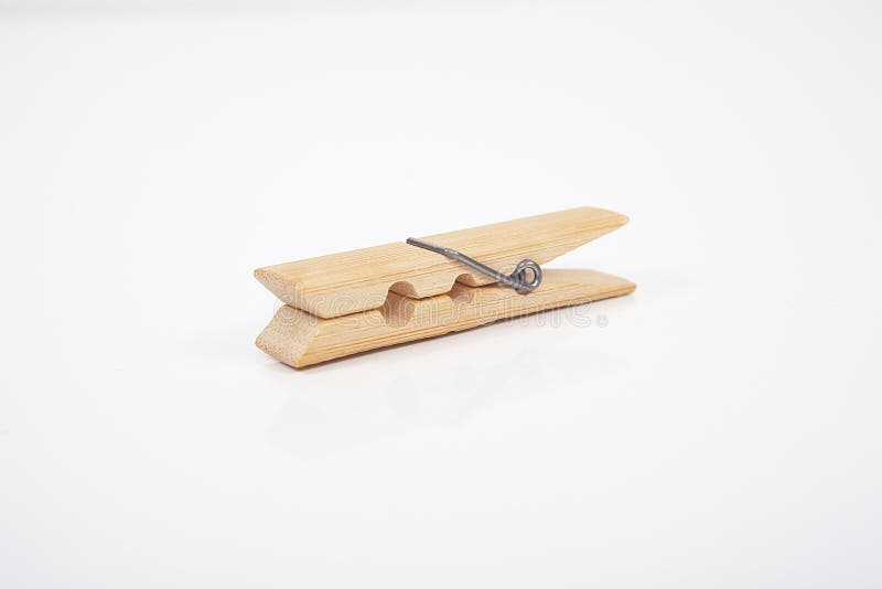 Wooden Clothes Pegs On A White Background. Stock Photo - Image of ...