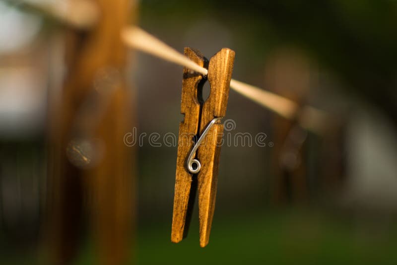 Wooden Clothespin Stock Photo Image Of Angle Hung 97431808