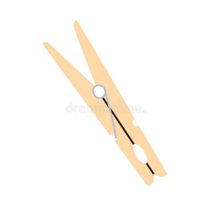 Wood clothes pin icon simple style Royalty Free Vector Image