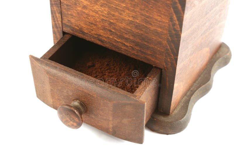 Wooden coffee grinder stock image. Image of bistro, cafe 6988865