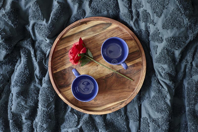 Wooden Coffee Tray stock image. Image of morning, pizza 222822699