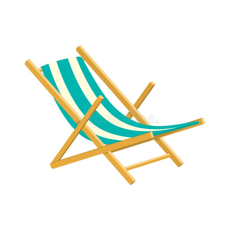 Wooden Collapsible Chaise Lounge for Rest Stock Vector - Illustration ...