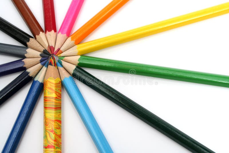 Wooden color pencils around of of the wooden competitor