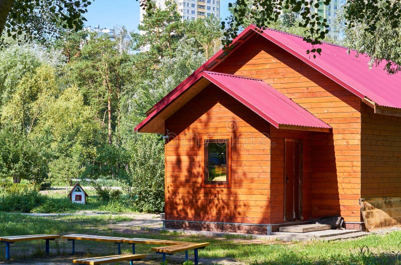 wooden cozy house for rest in the city park royalty free stock image wooden cozy house for rest in the city park royalty free stock image