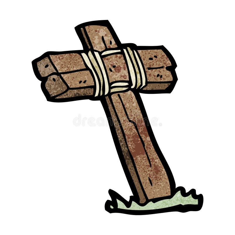 wooden cross cartoon