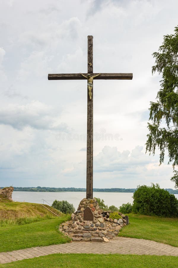 Wooden Cross with Jesus on it. Stock Image Image of hill, faith