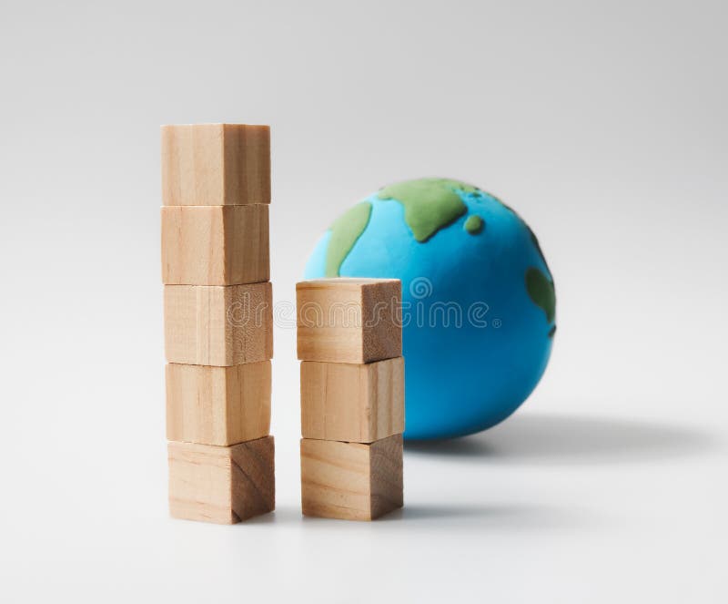 Wooden cube with earth globe royalty free stock images Wooden cube with earth globe royalty free stock images