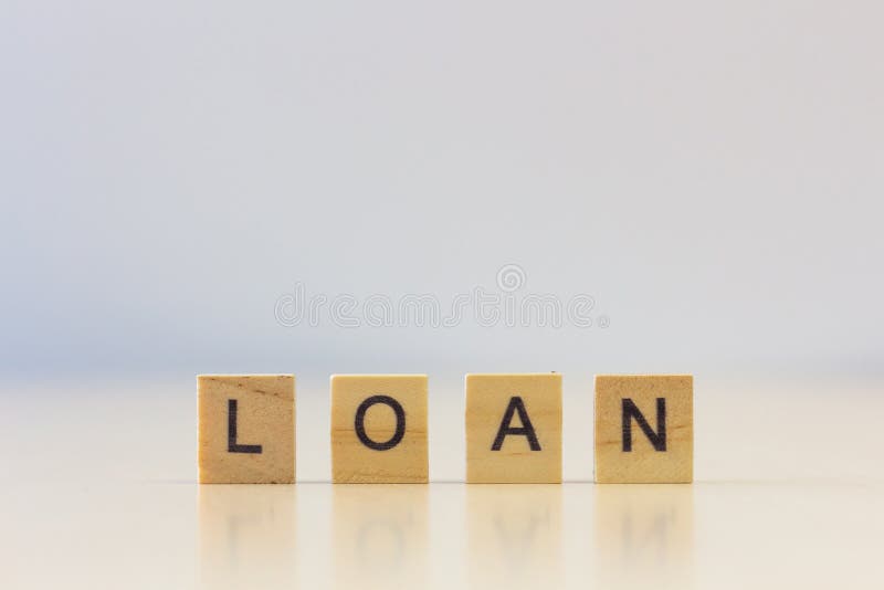 Wooden cube `LOAN` stock photography Wooden cube `LOAN` stock photography
