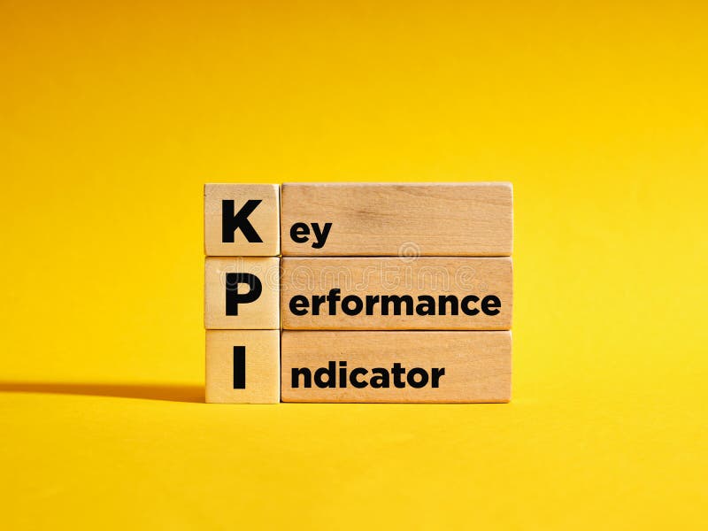 Wooden Cubes with the the Abbreviation KPI Key Performance Indicator