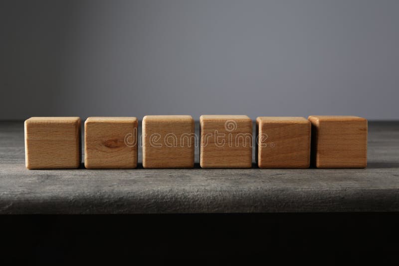 Wooden Cubes, Blank Wooden Cubes for Different Concepts Stock Photo