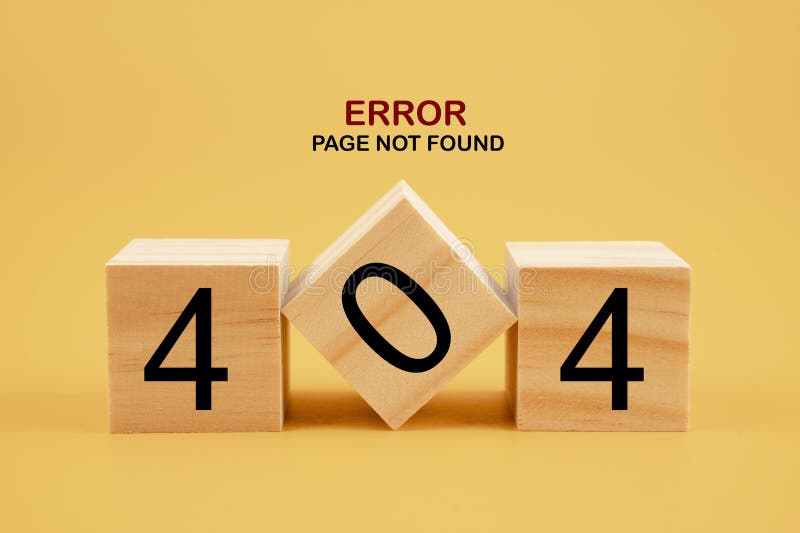 Wooden cubes with 404 error page not found royalty free stock photo