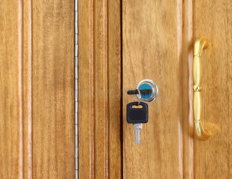 Wooden cupboard with keys stock image. Image of compartment 13463963