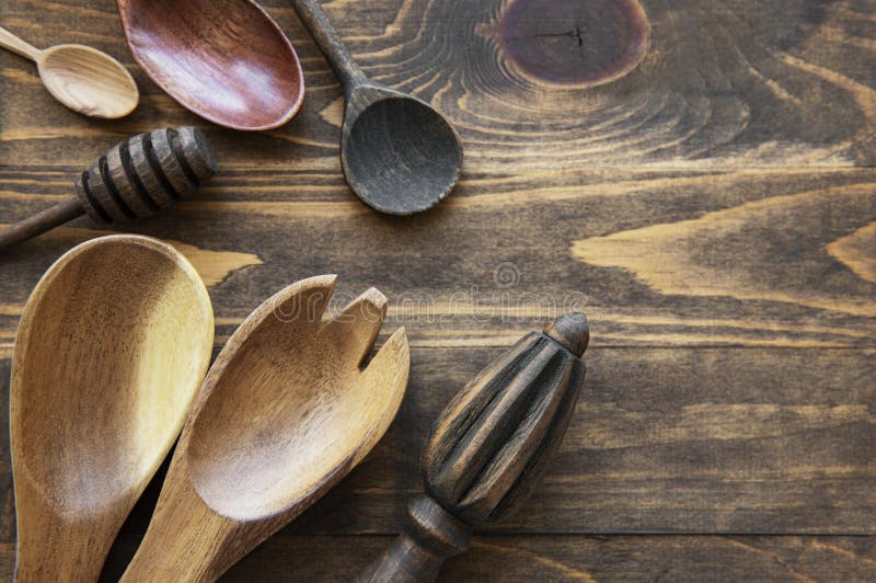 Wooden Cutlery Kitchen Ware Stock Image Image of kitchen, natural