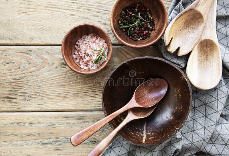 Wooden Cutlery Kitchen Ware Stock Image Image of domestic, preparing