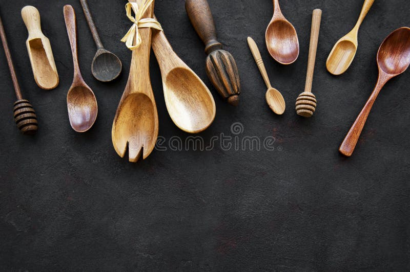 Wooden Cutlery Kitchen Ware Stock Photo Image of spatula, stone