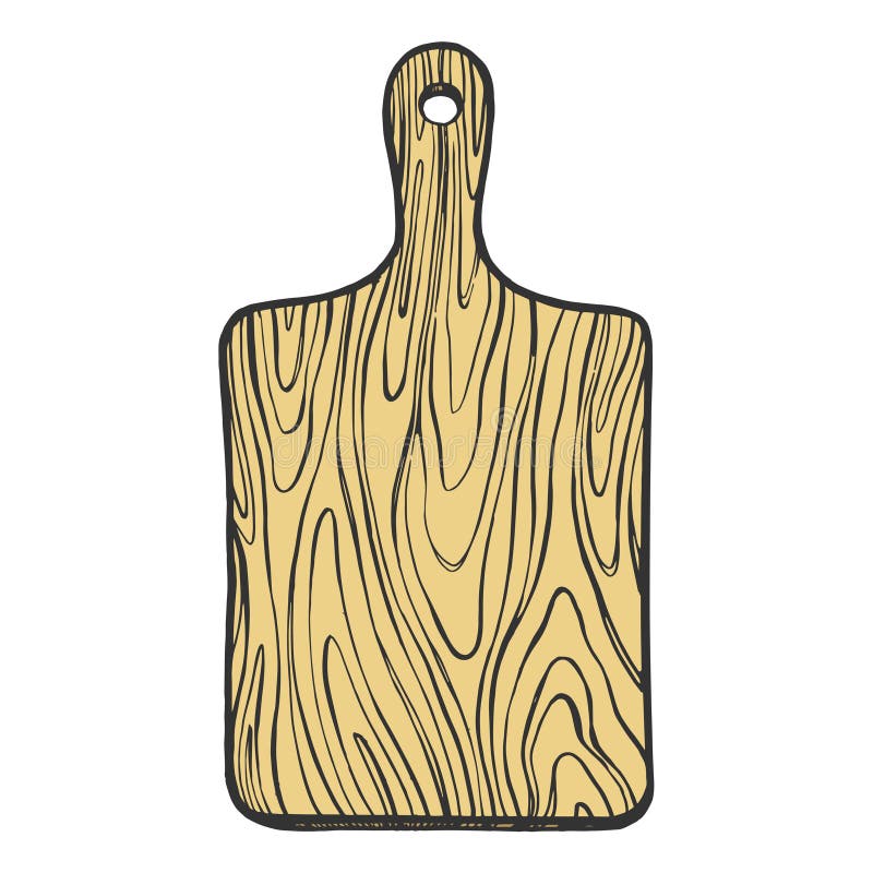 Доска шаблон для вырезания Wooden Cutting Board Color Sketch Engraving Vector Stock Vector - Illustration o