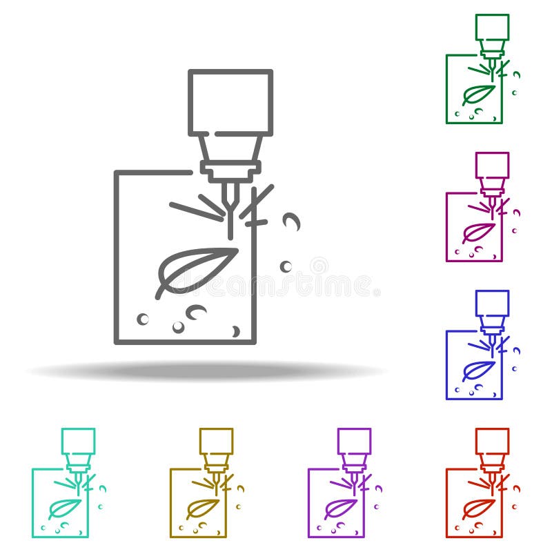 Wooden cutting icon. Elements of Laser in multi color style icons. Simple icon for websites, web design, mobile app, info graphics royalty free illustration