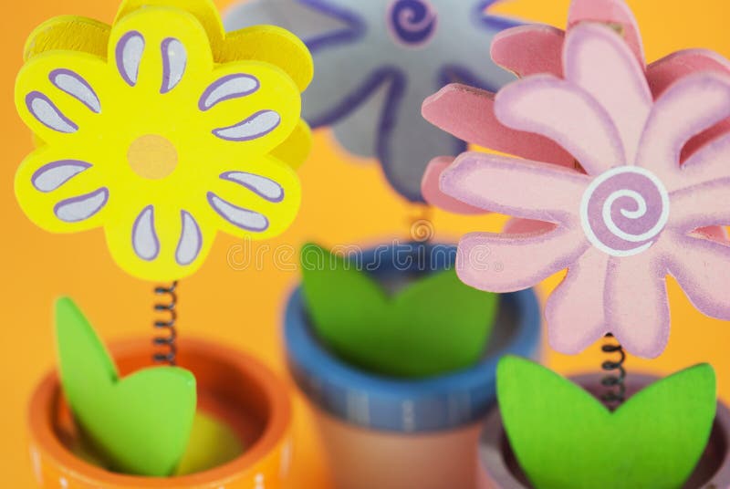 Wooden Decorative Painted Flowers Stock Photo Image of bloom, indoor