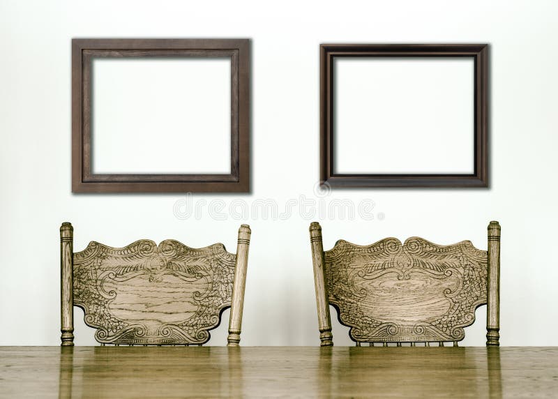 Wooden Dining room table and chair details and blank frames for your text, image or logo or even family pictures !