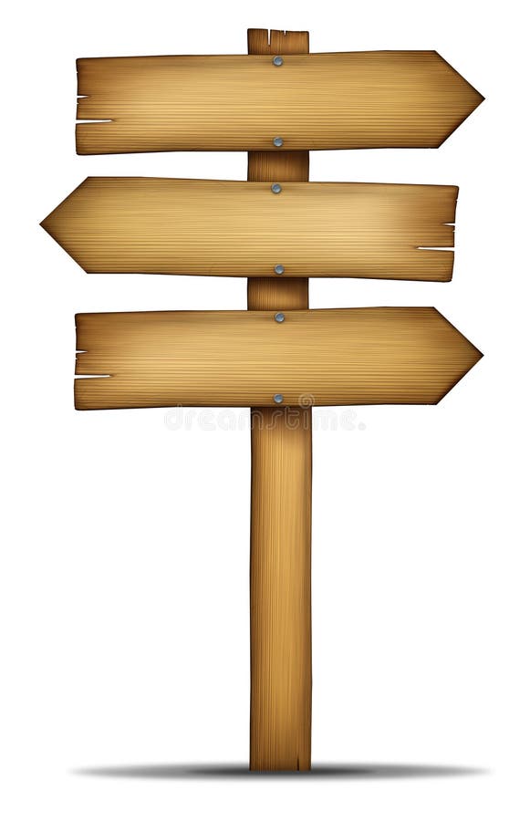 Wooden Directions Arrow Signs Stock Illustration Illustration of