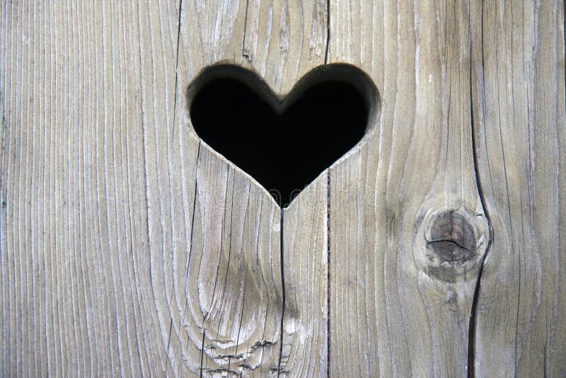 Wooden door with heart