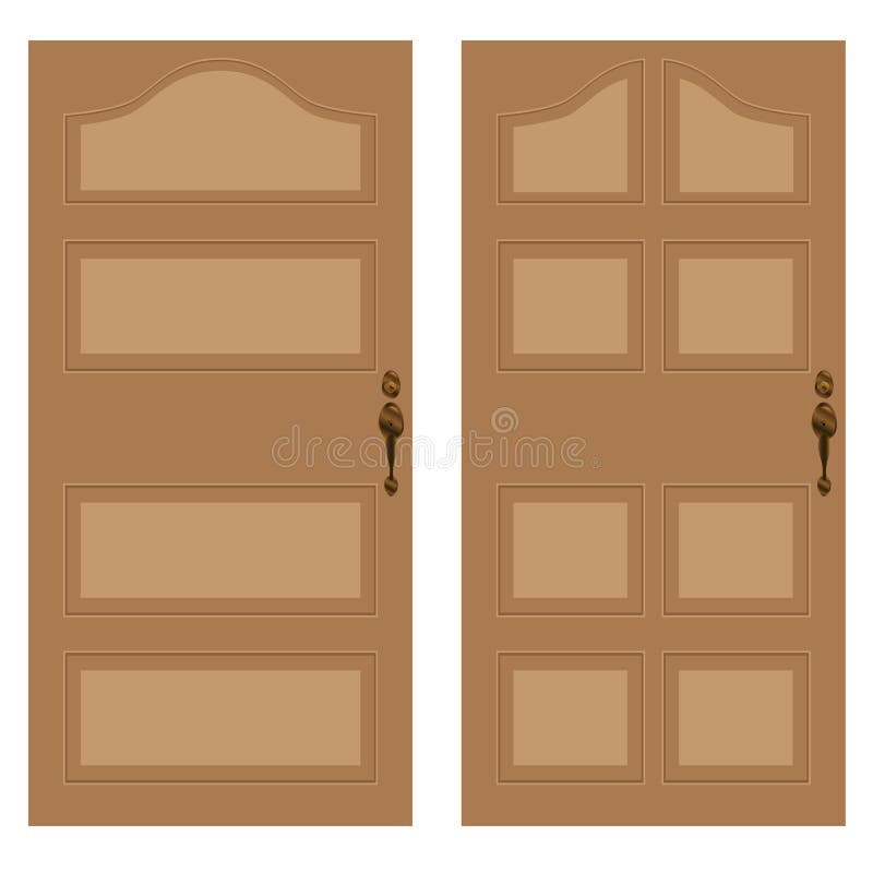 Wooden Door on a White Background. Wooden Texture Stock Vector -  Illustration of style, silver: 74366593