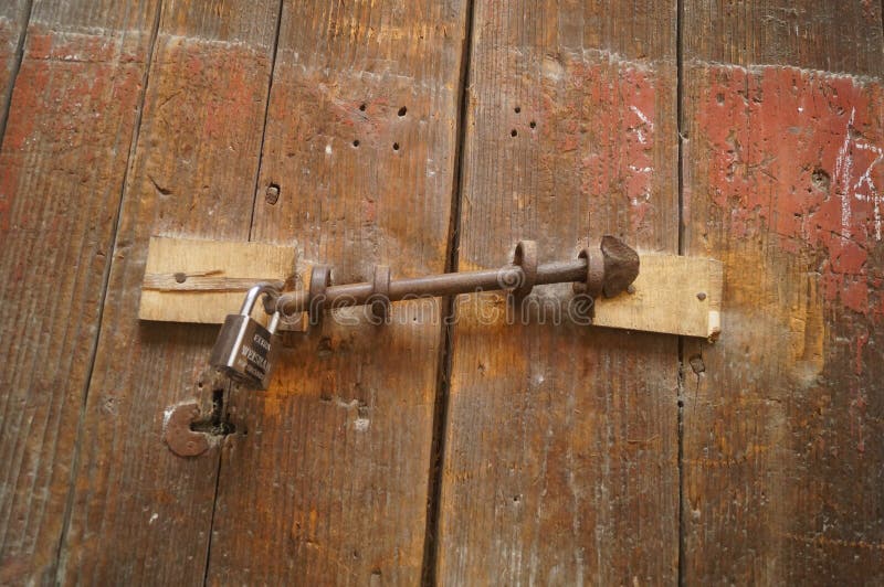 Wooden Doors and Locks in an Old House Editorial Stock Photo Image of