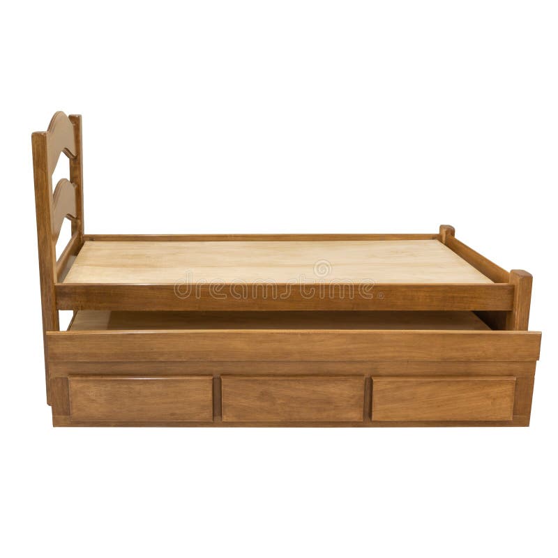 Wooden Double Bed Isolated on White Stock Photo Image of style