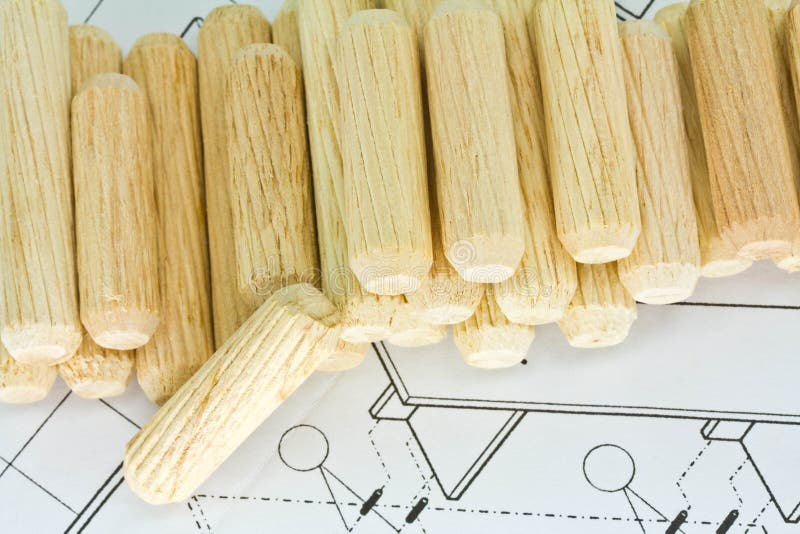 Wooden dowels. stock photo. Image of furniture, brown 25274450