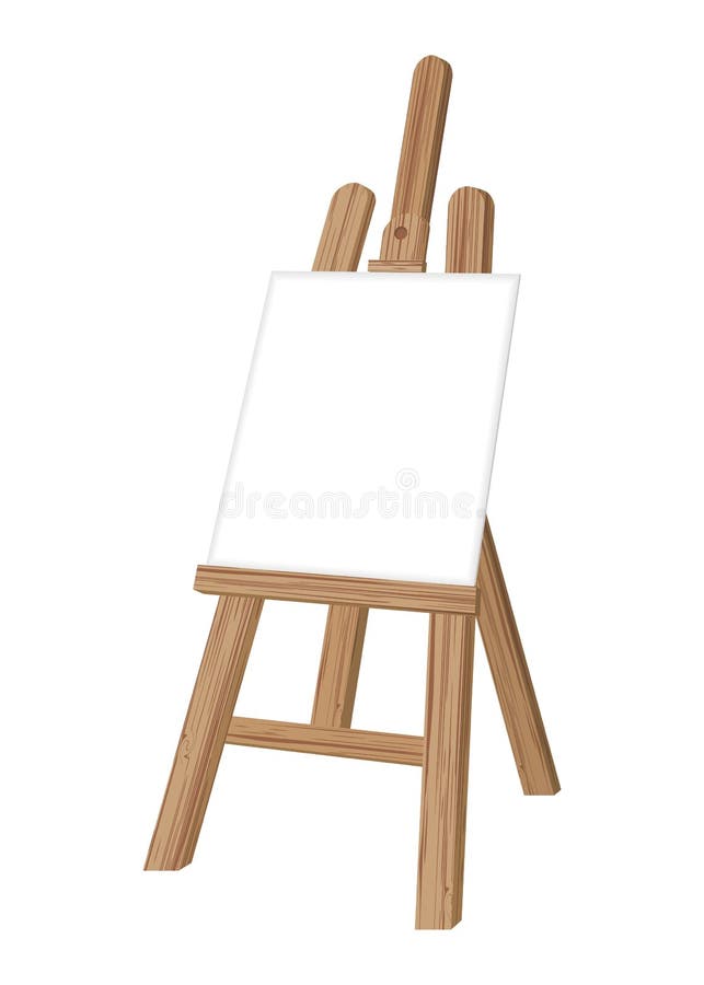 Wooden Easel for Painting and Drawing Stock Vector - Illustration of  design, studio: 227664571