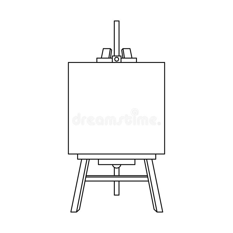 Premium Vector  Easel with empty canvas doodle style vector sketch