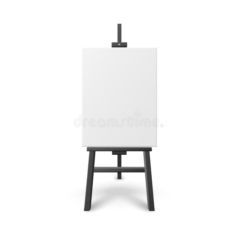 Vector Wooden Black Easel with Mock Up Empty Blank Horizontal Canvas  Isolated on Background Stock Vector by ©Zonda 152745908