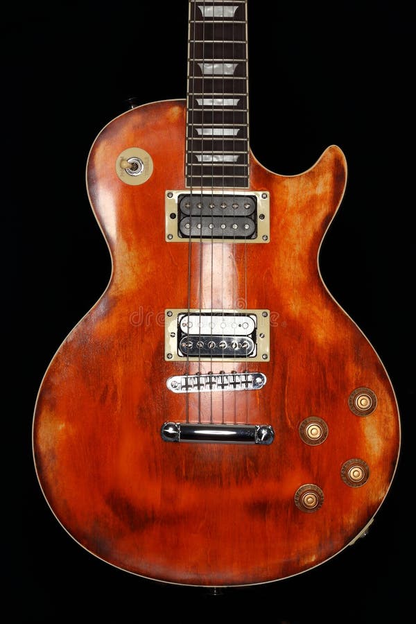 Wooden electric guitar stock image. Image of rock, guitar 63496597