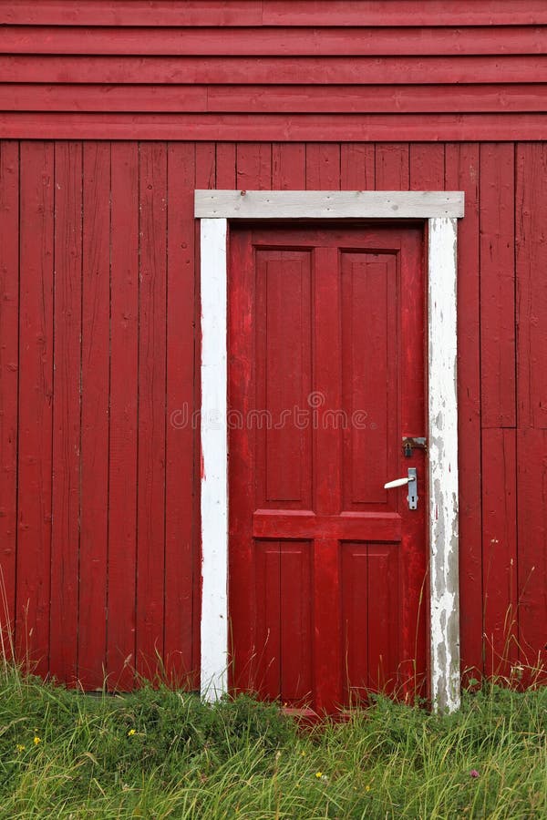Wooden falun red building in Norway
