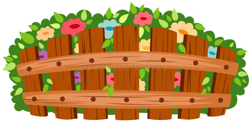 Wooden fence with flowers