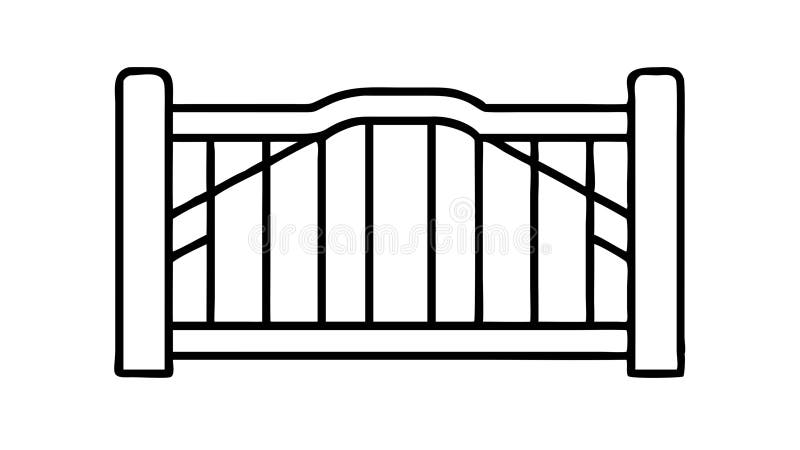 Wooden fence gate icon vector, security, boundary, property, access, garden, vector design Generative AI royalty free illustration