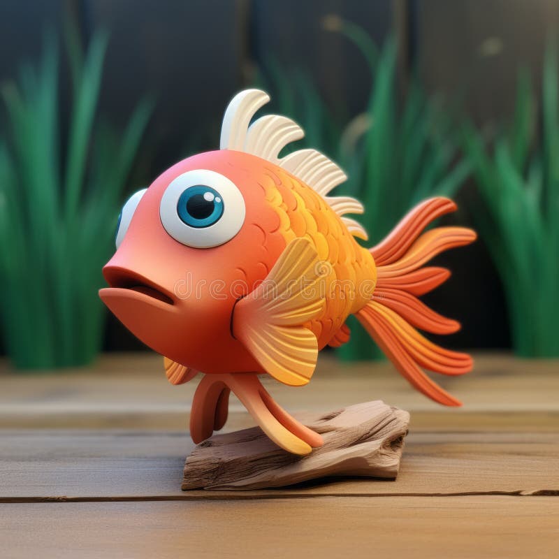 Wooden Fish: a Cute and Colorful Cartoonish Character Design Stock  Illustration - Illustration of high, face: 284341490