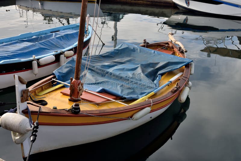 Wooden Fishing Boat with Sailing Rig. Stock Image - Image of boat ...