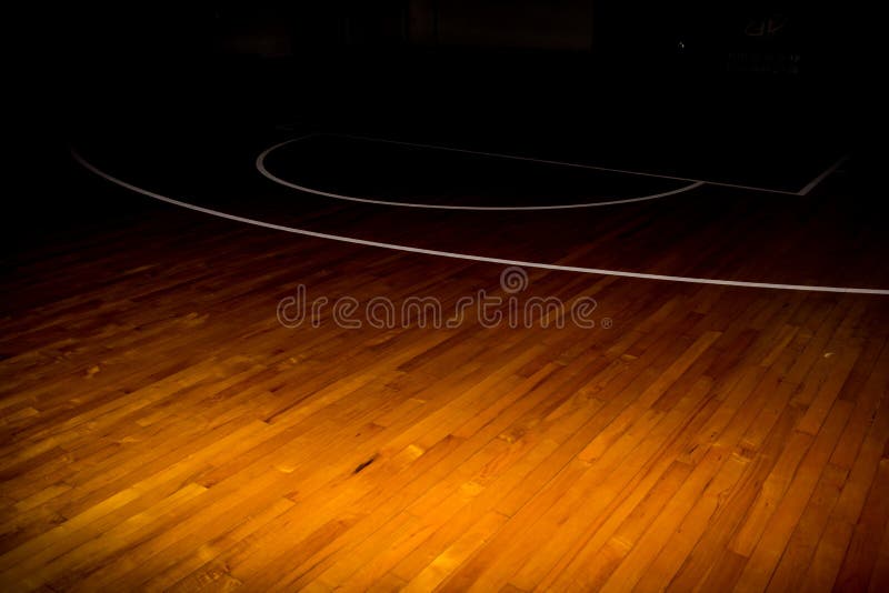 Wooden floor basketball court