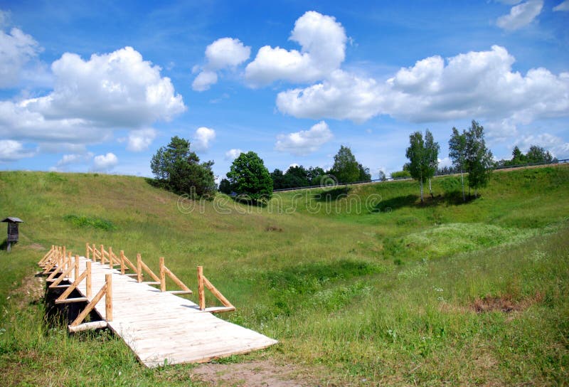 Wooden footbridge