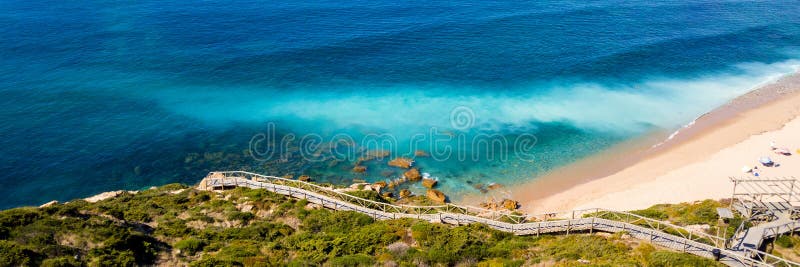 Wooden footbridge to beautiful sand beach royalty free stock images Wooden footbridge to beautiful sand beach royalty free stock images
