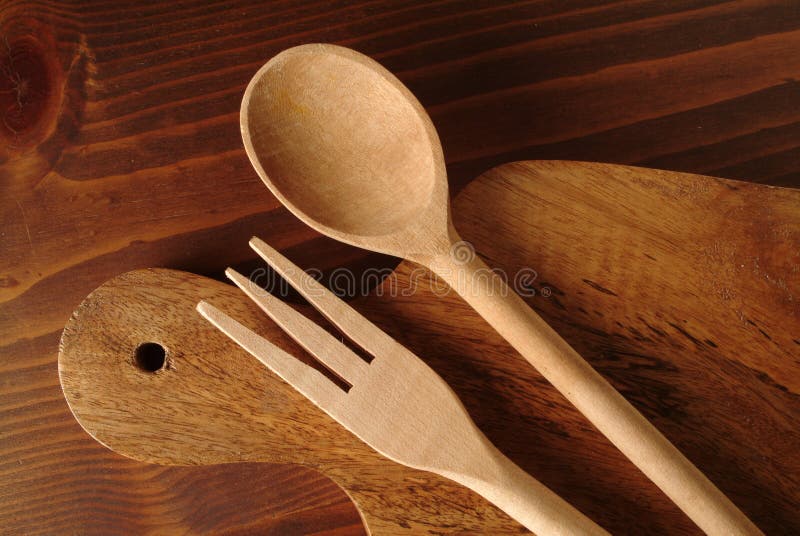 Wooden fork and spoon