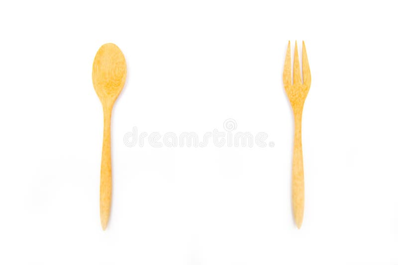 Wooden Fork and Spoon for Eating Stock Image Image of silverware