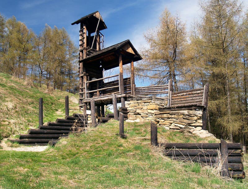 Wooden fortification on Havranok hill, Slovakia