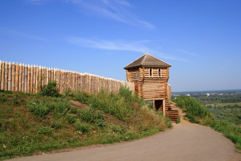 Wooden Fortress for Historical Reconstruction Stock Photo - Image of ...