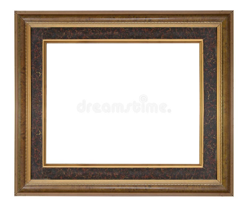 Wooden Frame Modern Vintage Isolated White Background. Stock Image