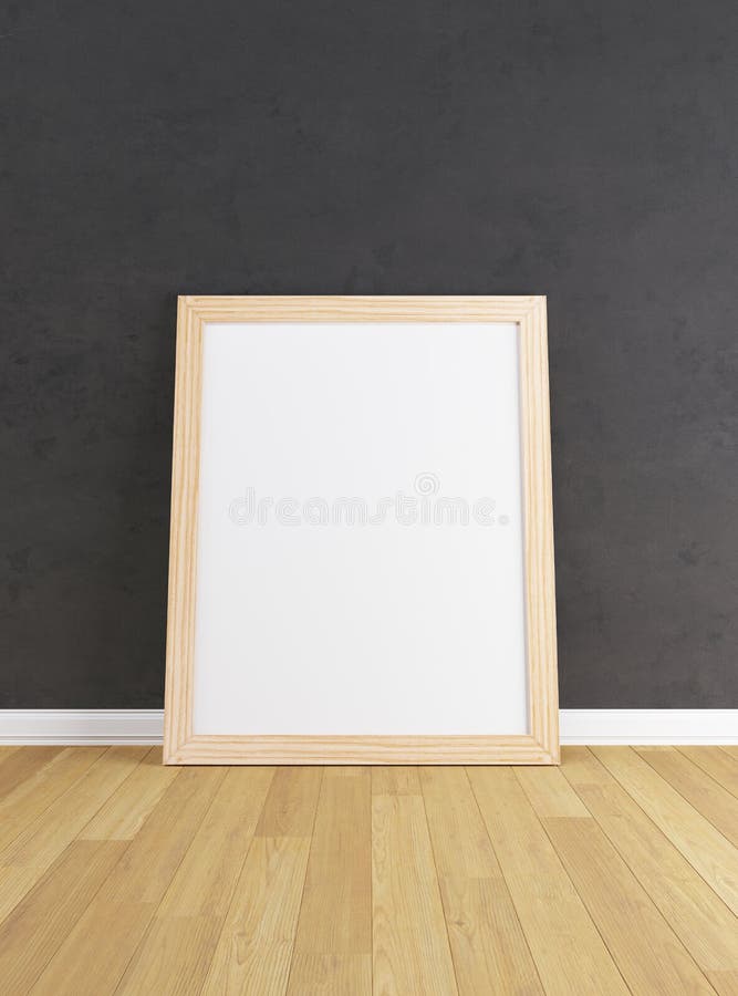 Wooden Frame with Poster Mockup Stock Photo Image of modern, painting