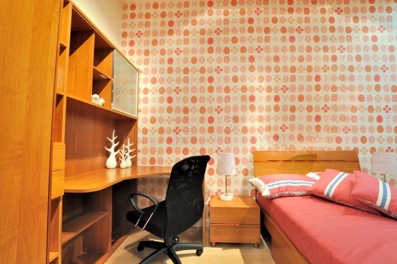 Wooden furniture in bedroom