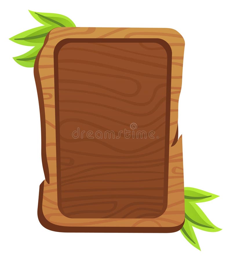 Wooden game window template. Interface blank panel royalty free illustration